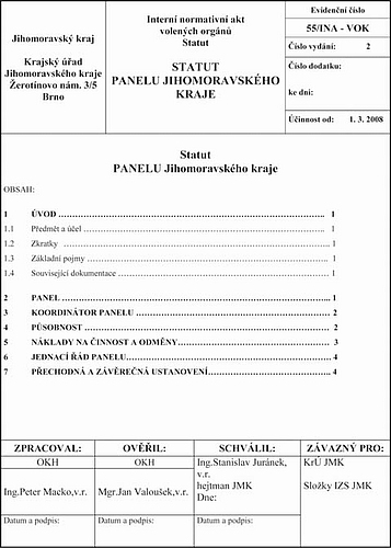 Statut PANELu