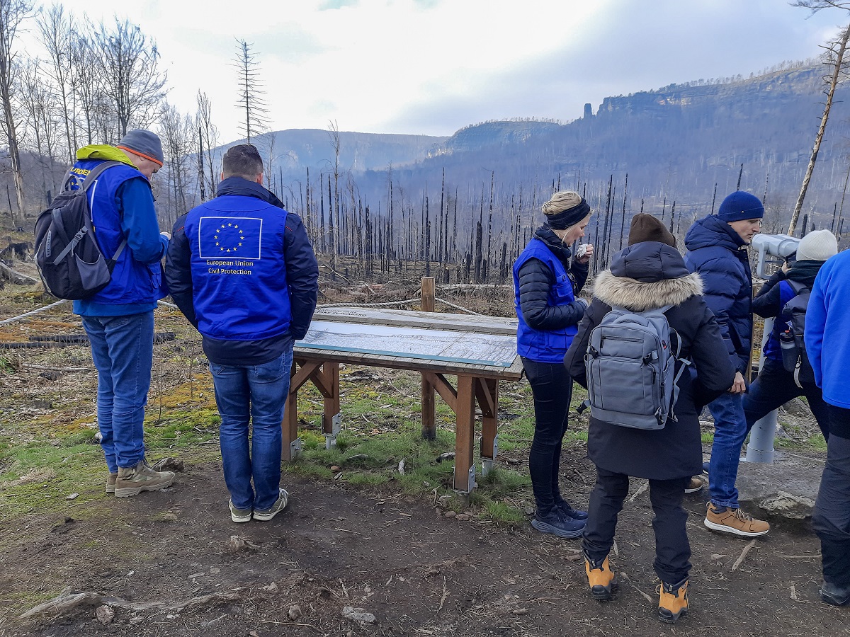 Devítičlenná delegace Wildfires Advisory Mission složená ze sedm expertů na lesní požáry ze Španělska, Francie, Rakouska a Finska a dva styční důstojníci ze Střediska pro koordinaci odezvy na mimořádné události (ERCC)