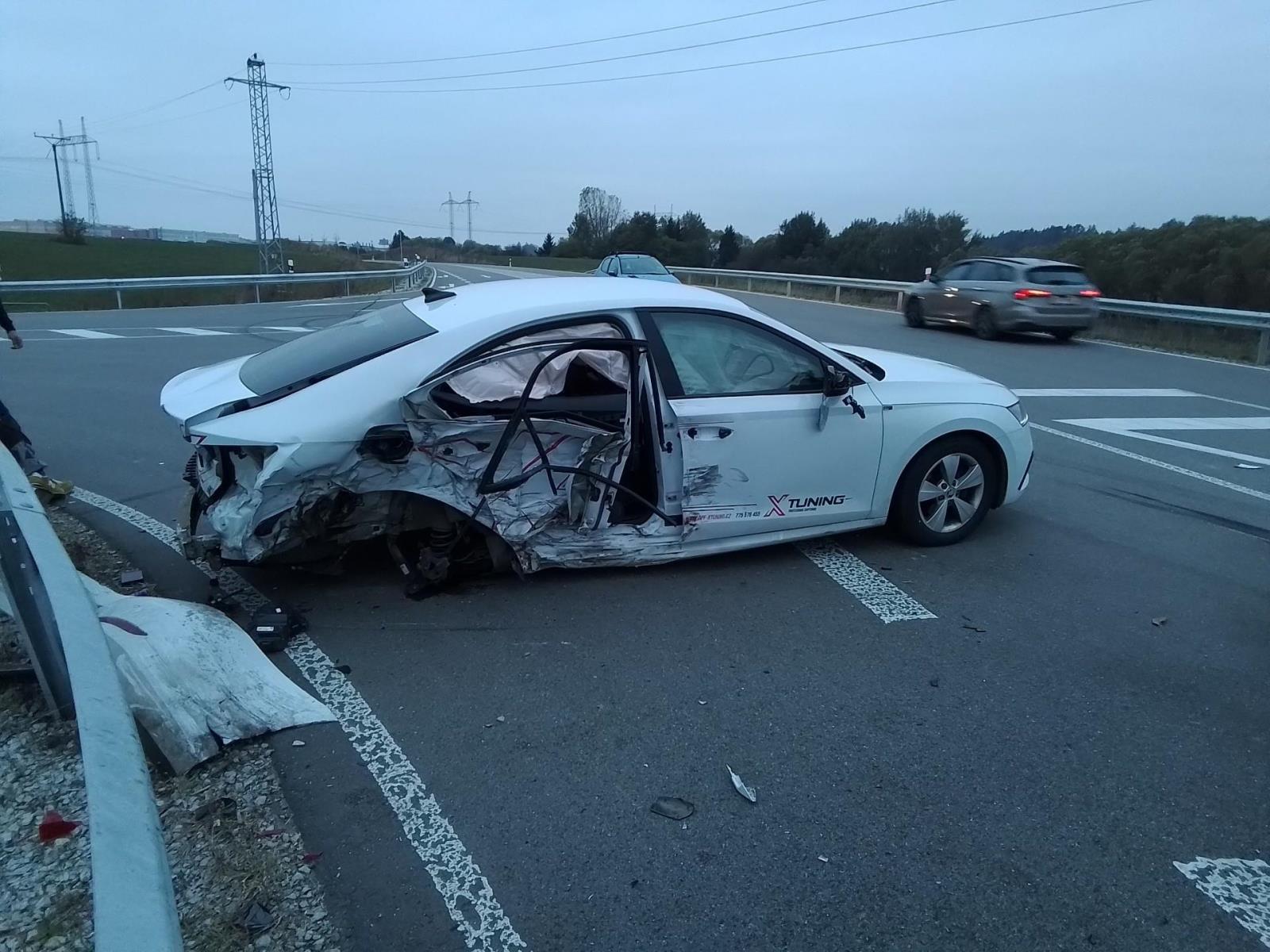 Dopravní nehoda u Velké Bíteše se obešla bez zranění