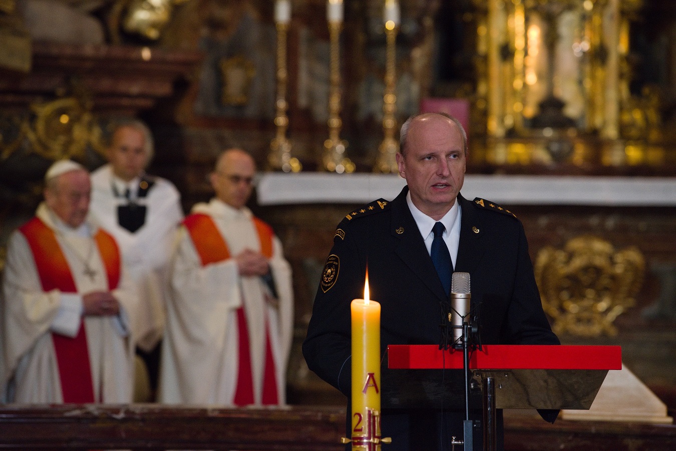 Mše sloužená za hasiče při příležitosti nadcházejícího svátku sv. Floriána