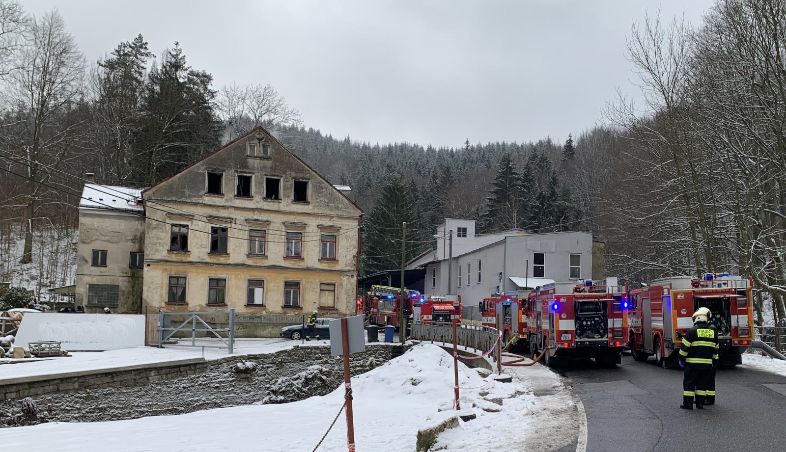 Požár domu Liberec Kateřinky