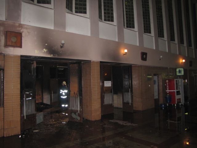 Požár stánku na nádraží Klatovy