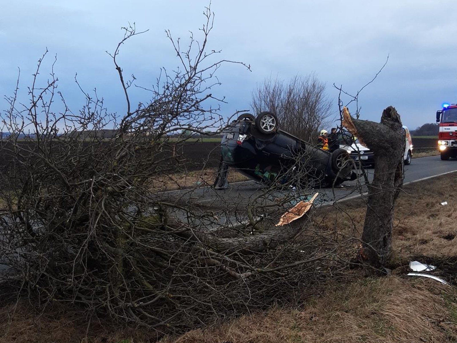 012-Havárie osobního automobilu u Chlumína nedaleko Neratovic.jpg