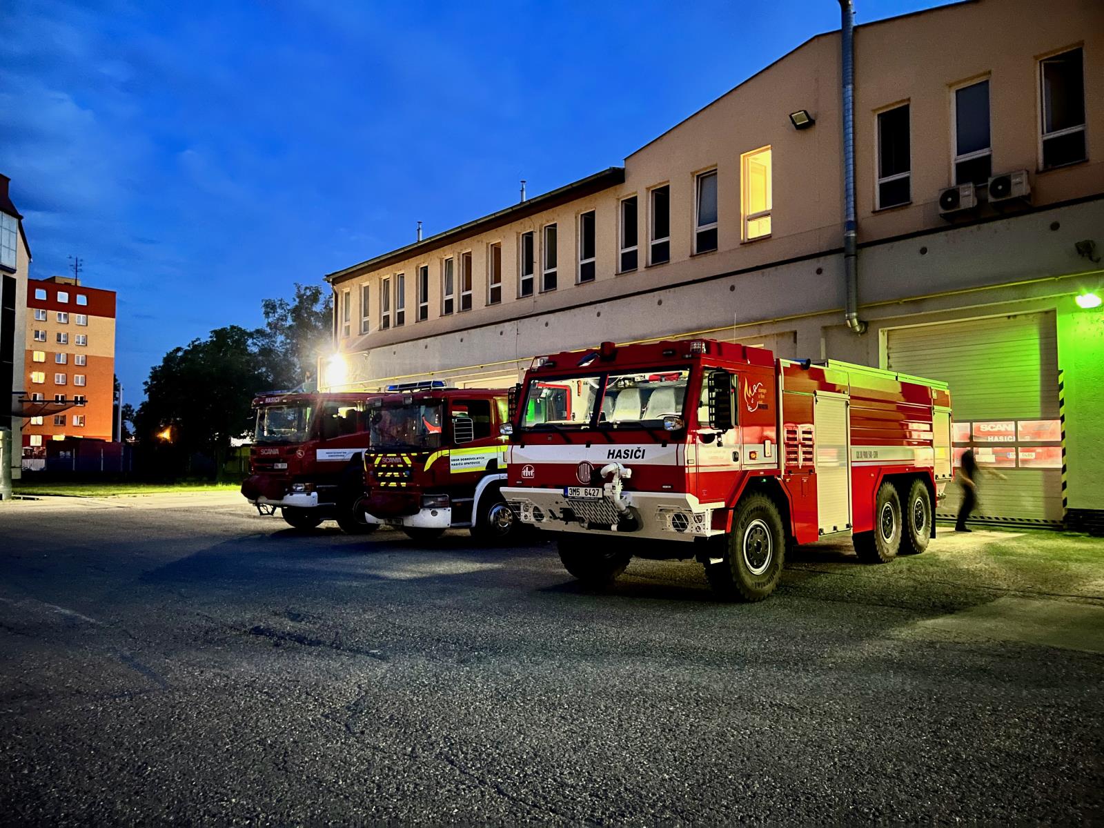 Odjezd 2.hasebního odřadu HZS Olomouckého kraje - Požár HŘENSKO