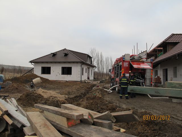 Požár RD ve výstavbě Plzeň Černice