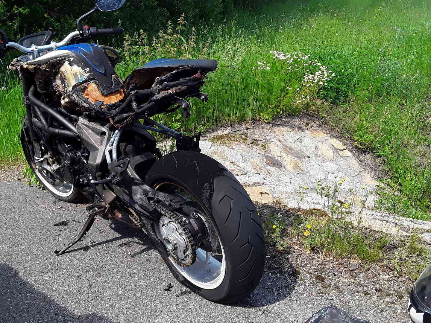 Požár motocyklu