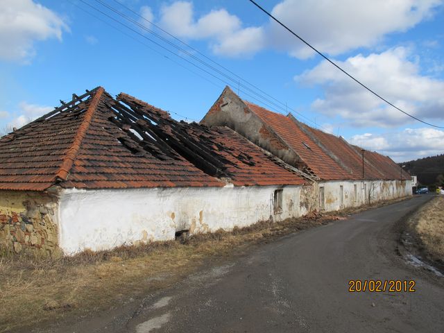 Požár stodoly v obci Snopoušovy