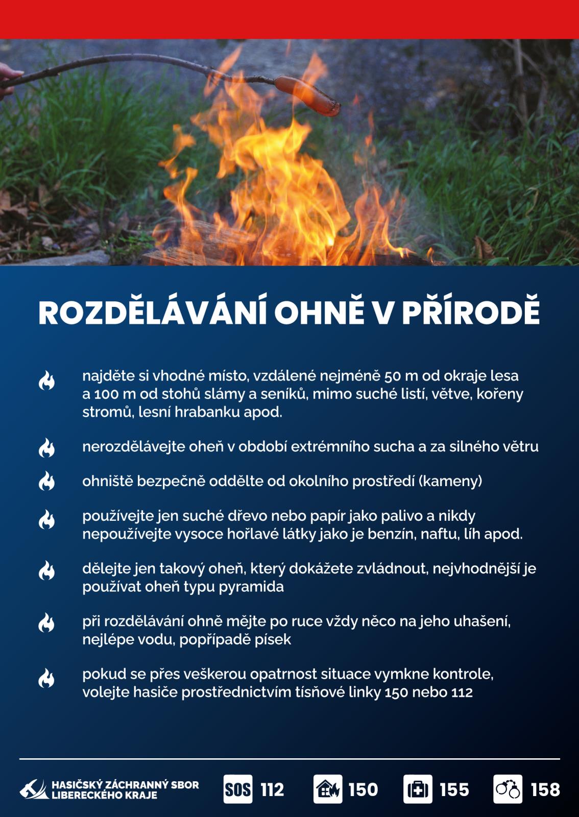 Rozdělávání ohně v přírodě