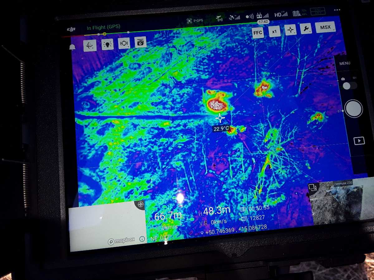 monitoring požářiště bezpilotním letounem