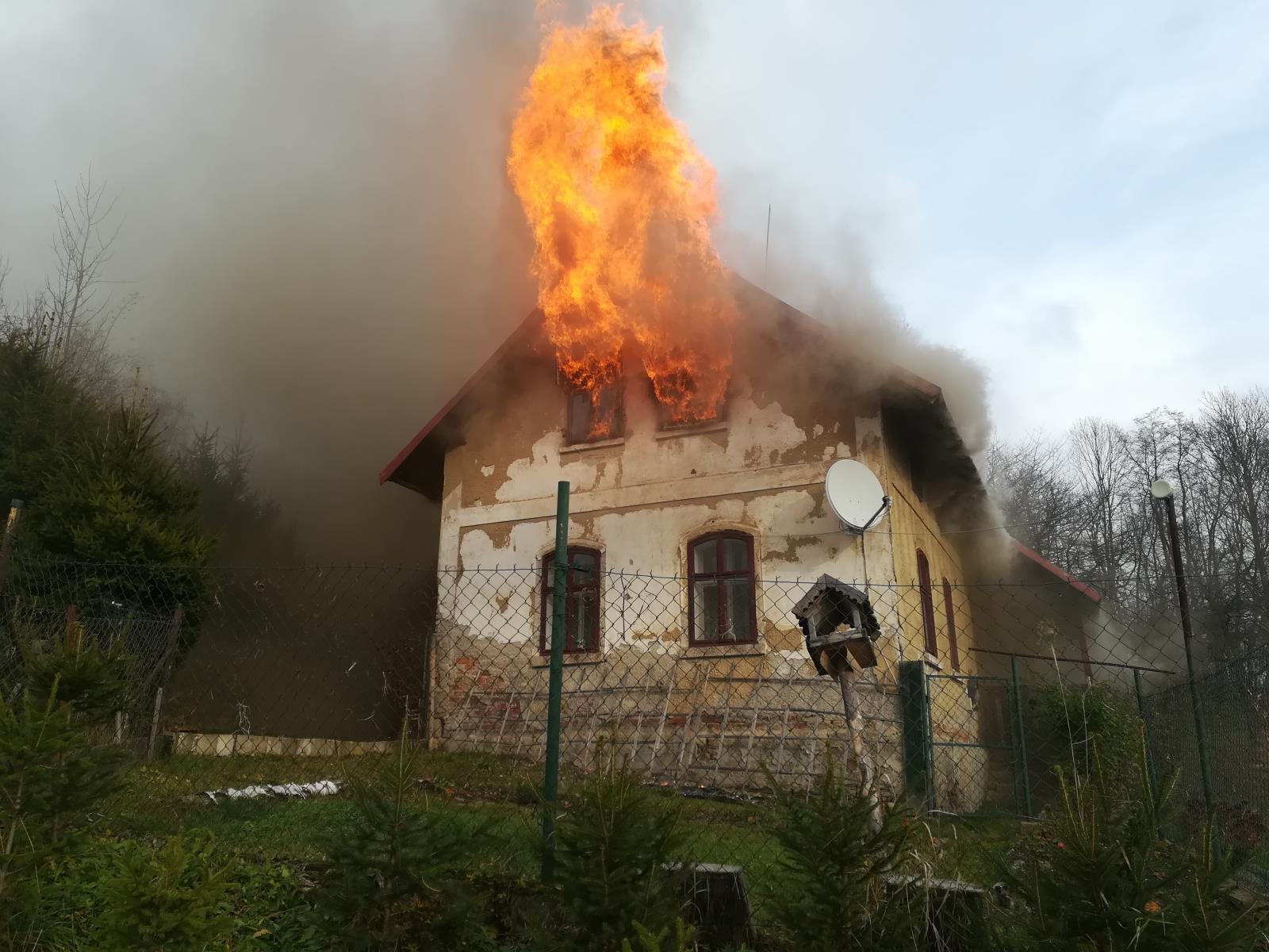 požár rodinného domu Držkov